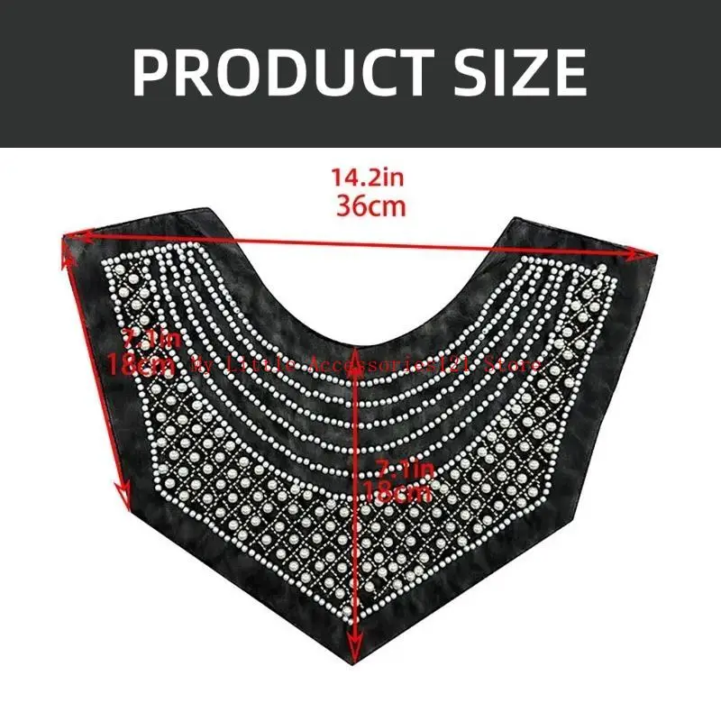 Polyester Mesh Collar Applique Beadwork Hand Sewing Collar Decorative Patches Corsage For Formal Occasion Party Dress