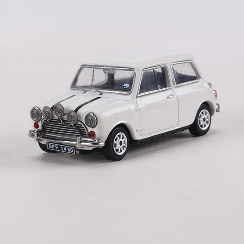 GCD 1:64 Austin Mini Cooper S White/Blue/Red Alloy Model Car
