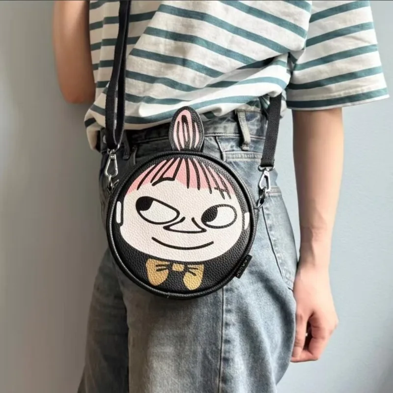 Bolsa Transversal de Couro Moomin, Bolsa de Ombro Único, Bolsa de Armazenamento Multifuncional, Bolsa Casual Versátil Portátil para o Dia a Dia Femini