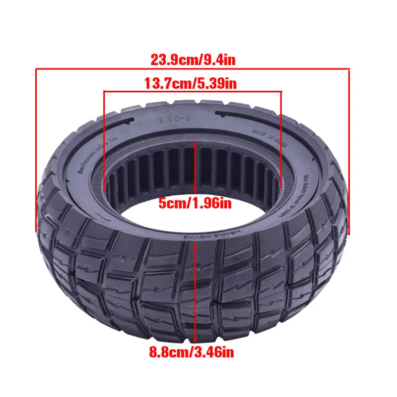Adopting a grille structure for anti slip, durable, and non inflatable scooter tires, perfect replacement for 3.50-6 solid tires