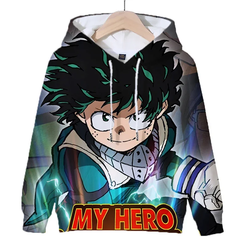 

Children My Hero Academia Cosplay Hoodie Pullovers Fashion Boys Girls Hooded Sweatshirts Todoroki Bakugo Printed Anime Hoodies