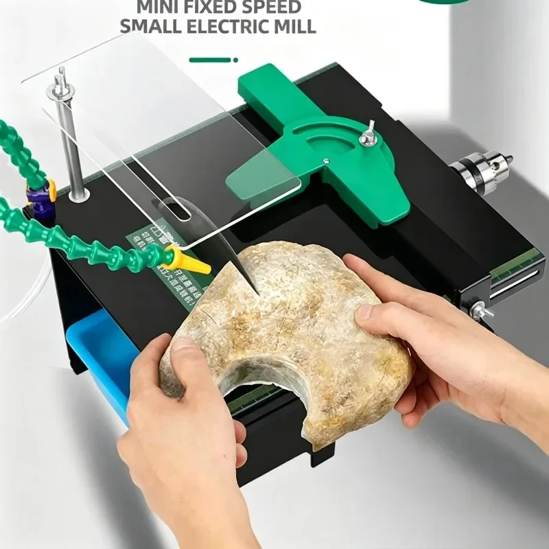 Bench Grinder 1850W Mini Cutting Polishing Engraving Machine For Jade Stone Carving Craft Processing Home Workshop Use