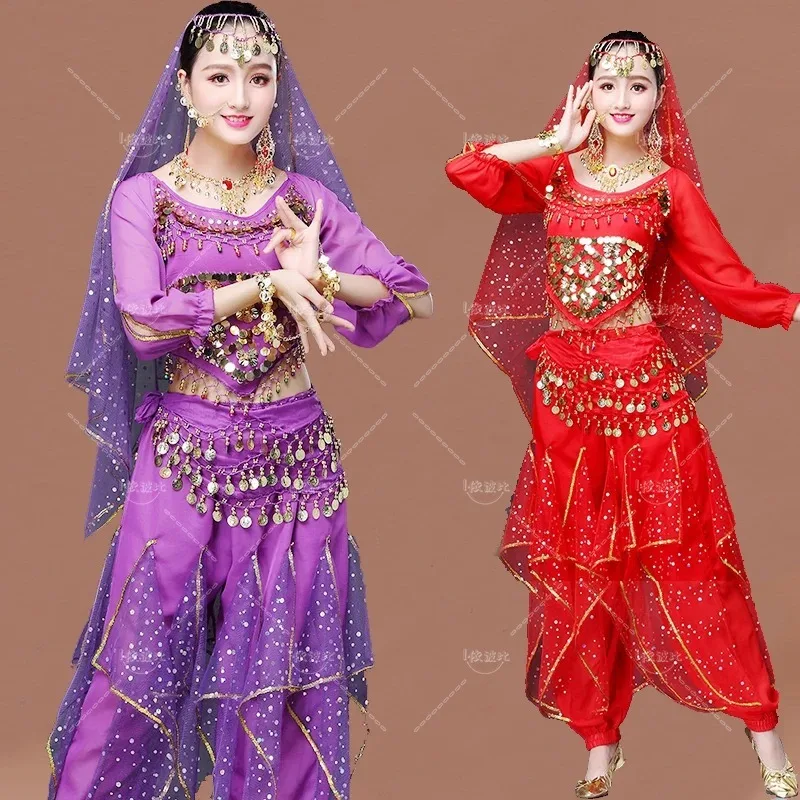 

Women Stage Performance Oriental Indian Dance Costume Set Bollywood Belly Dancing Clothes High Quality India Dance Wear