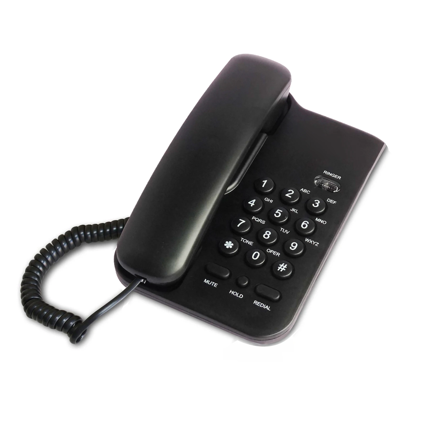 Corded Telephone, Basic Landline Phone for Seniors, Analog Home Phone with Mute, Hold, Redial, Wired Small Desk/Wall Telephone