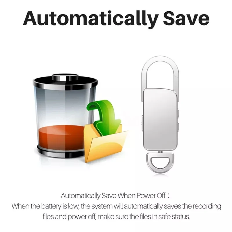 مسجل صوت صغير 128G سلسلة مفاتيح طويلة تسجيل الصوت مسجل الصوت الحد من الضوضاء زر واحد تسجيل الإملاء مشغل MP3 #2