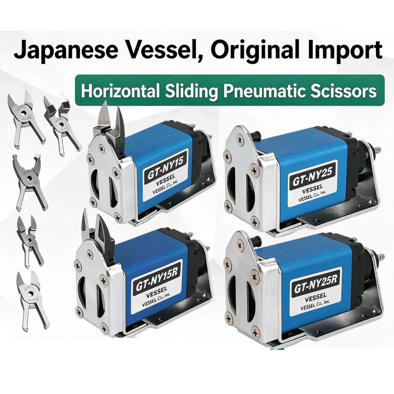 NY-25/25R Pneumatic Sliding Nippers Air Slide Knife Cutter Set for Plastic Cutting 6 Styles of Scissors for Industrial Use