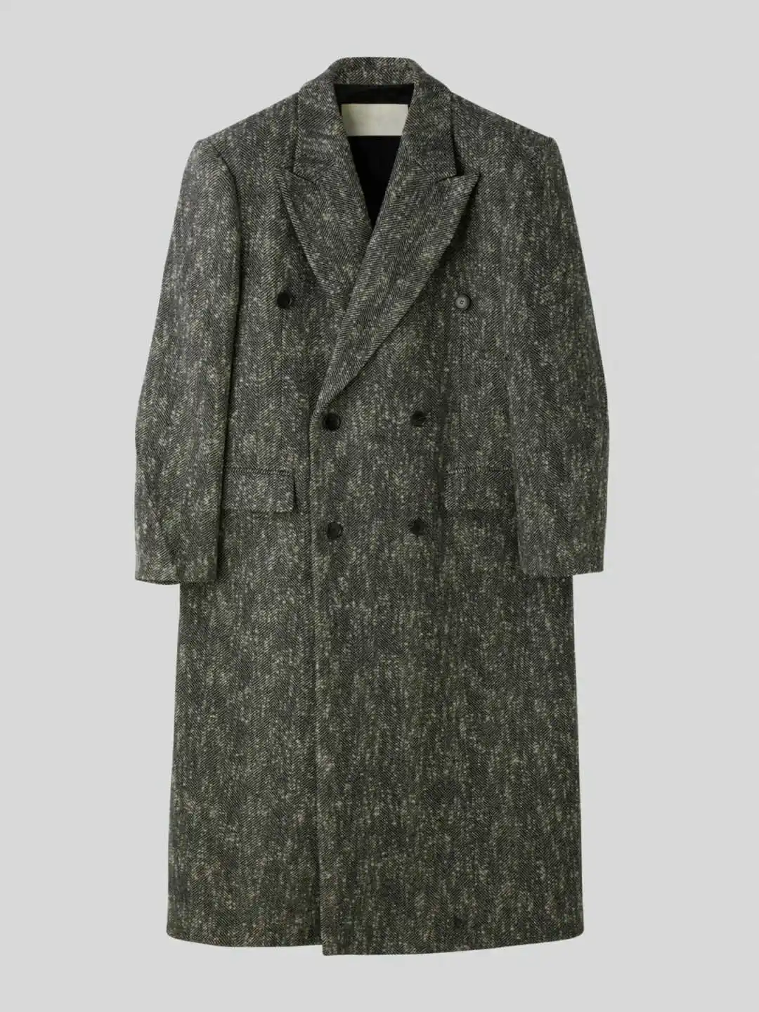 الخريف الشتاء الرجال معطف طويل سميكة الدافئة الصوف يمزج معطف مزدوج الصدر مناسبة عمل عادية مخصصة