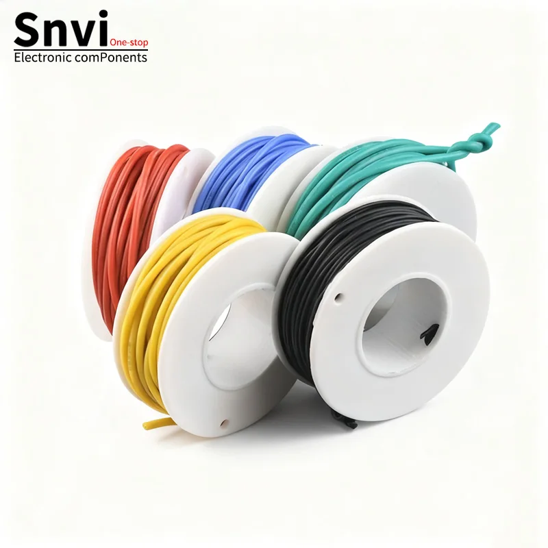 سلك / أسلاك توصيل / أسلاك توصيل مقاومة لدرجات الحرارة العالية - سلك سيليكون فائق النعومة، 18/20/22/24/26/28/30 AWG، كوبيه معلب خالي من الأكسجين #5