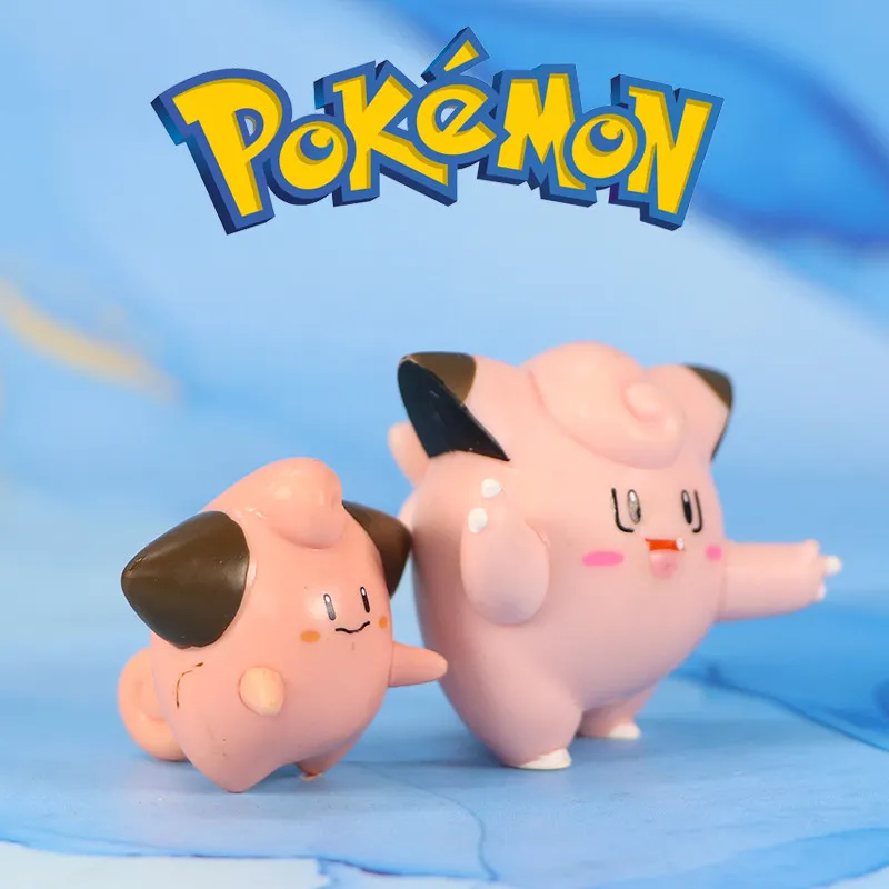 Genuine WCT Loose Pokemon Action Figures Clefairy Clefable Evolution Set Collectible Model Toys - view 3