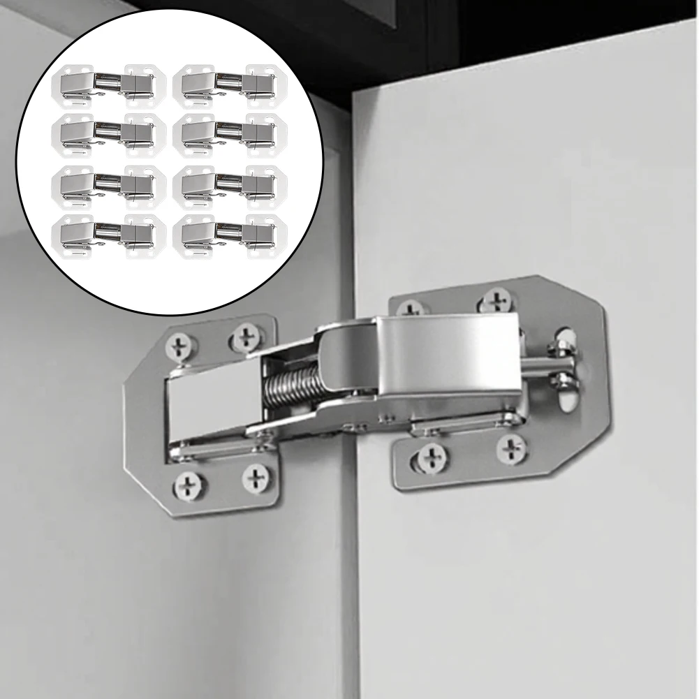 Silver colored cabinet hinges no drilling needed 90 degree opening fit door panels 10 16mm or 16 19mm with mounting screws