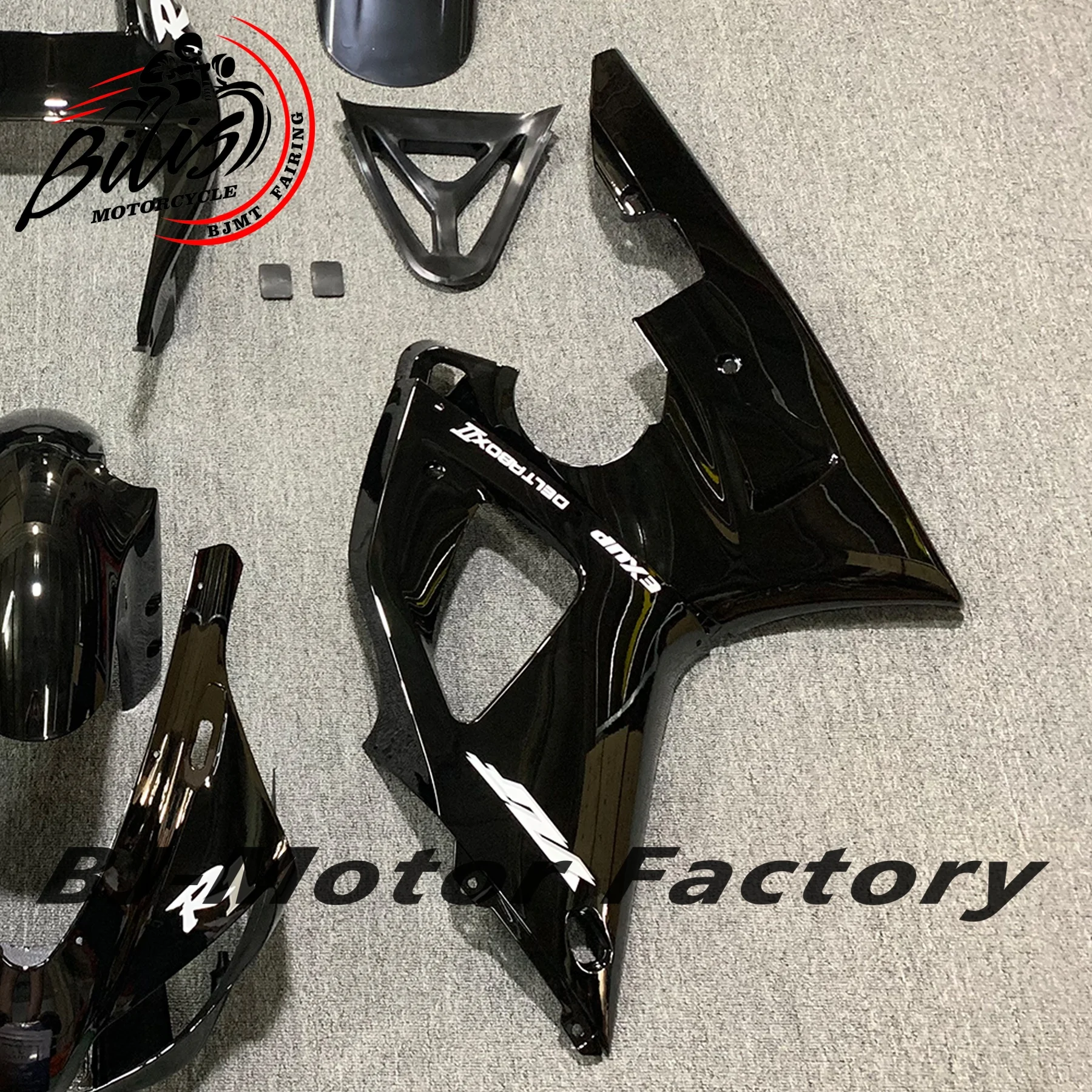 مجموعة هيكل السيارة باللون الأسود بالكامل تناسب ياماها YZF-R1 YZFR1 1998 1999 YZF R1 98 99 مجموعة انسيابية حقن للدراجات النارية