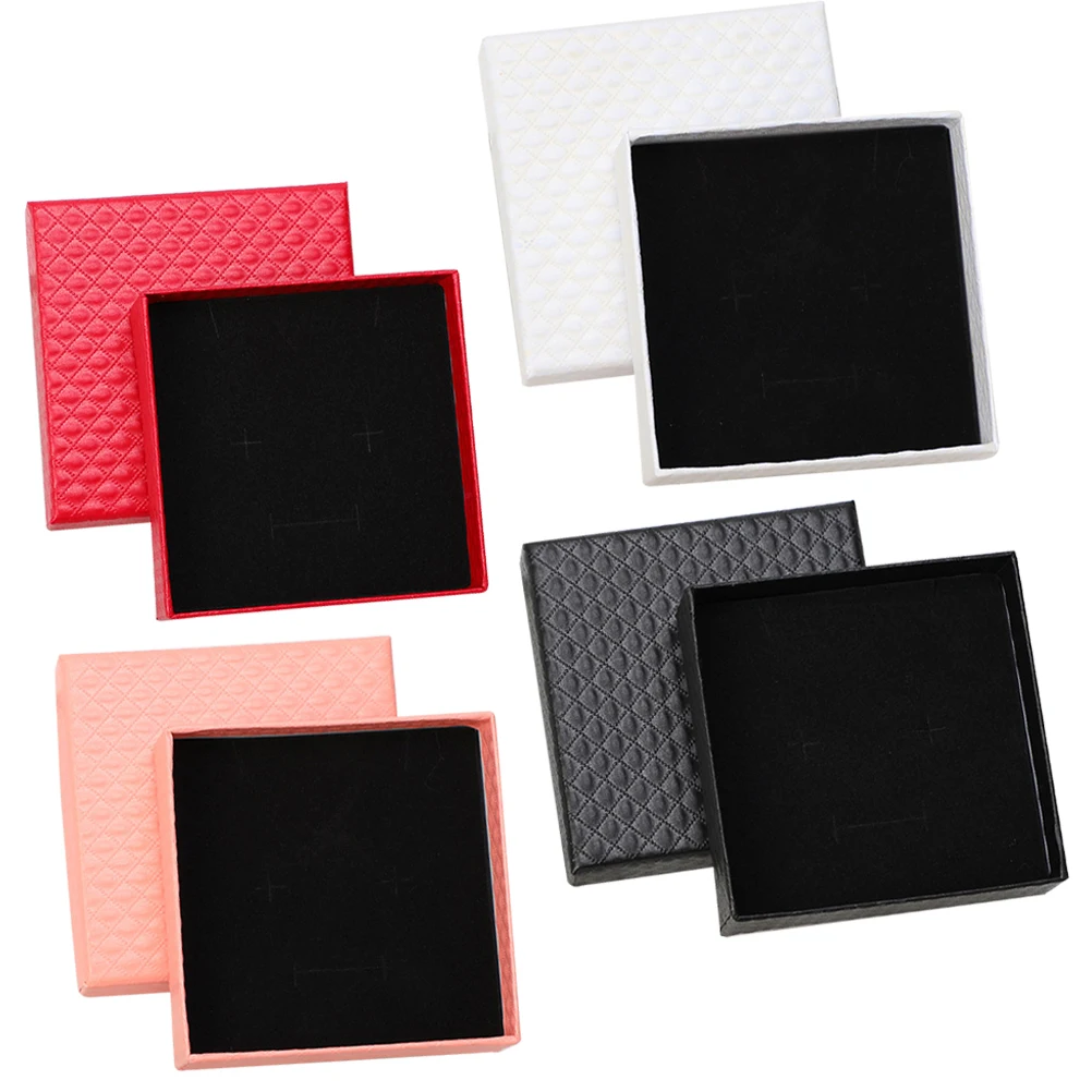 

4 Pcs Jewelry Boxes for Necklaces Rings Earrings Small Paper Case Packaging Gift Box Storage Bracelet Decor Cardboard Home Item