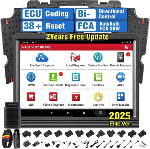 2025 LAUNCH X431 V PRO 4.0 Elite Bidirectional Scan Tool Online Coding &38+ Reset,Full System,VAG Guide,2 Yrs FREE Update