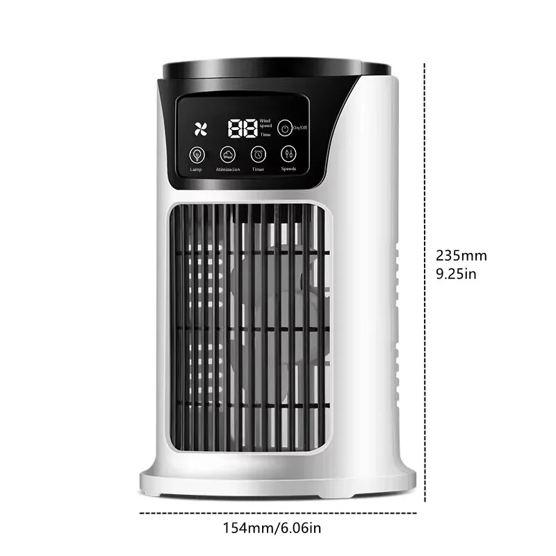 A Usb Portable Mini Fan Water-cooled Desktop Fan Small Air Conditioner With Spray Humidification With 300ml Water Tank