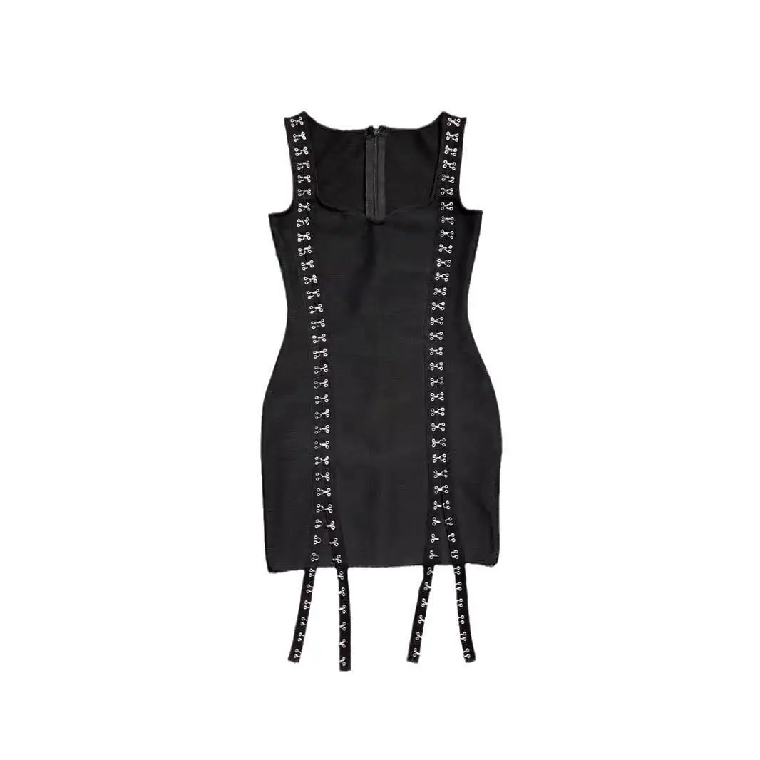 Hoogwaardige zware grensoverschrijdende strapl bodycon Dr damessvel laag uitgesneden wikkeljurk voor avond en ci-wandeling