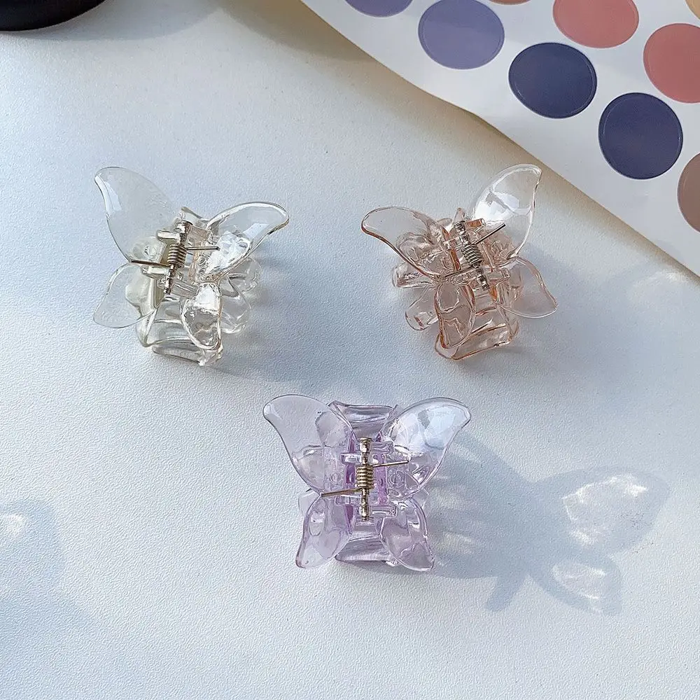 Accesorios para el cabello para niñas, Mini pinzas de cangrejo transparentes de mariposa, tocado, pinzas para el cabello de mariposa, garra para el cabello