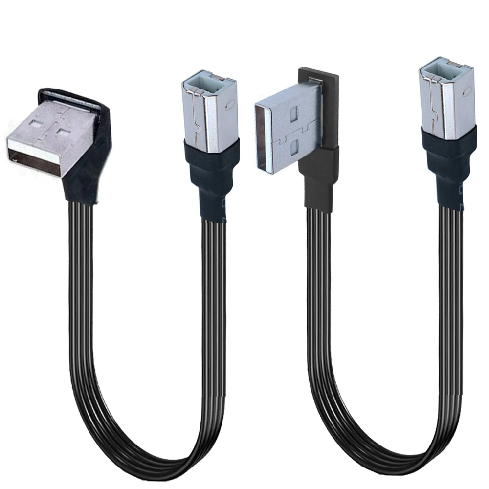 Câble d'alimentation d'imprimante USB 2.0 A-B mâle à mâle Scanner fil d'imprimante USB Convertir ligne de données 0.3M 50CM 3M 1M Coude noir 90 2M