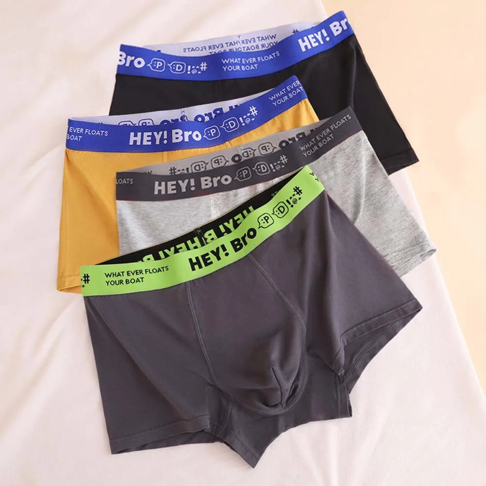 

4/5Pcs Men's panties Breathable Cotton U Sexy Pouch Design Letter Waistband Soft Touch Underwear for Man