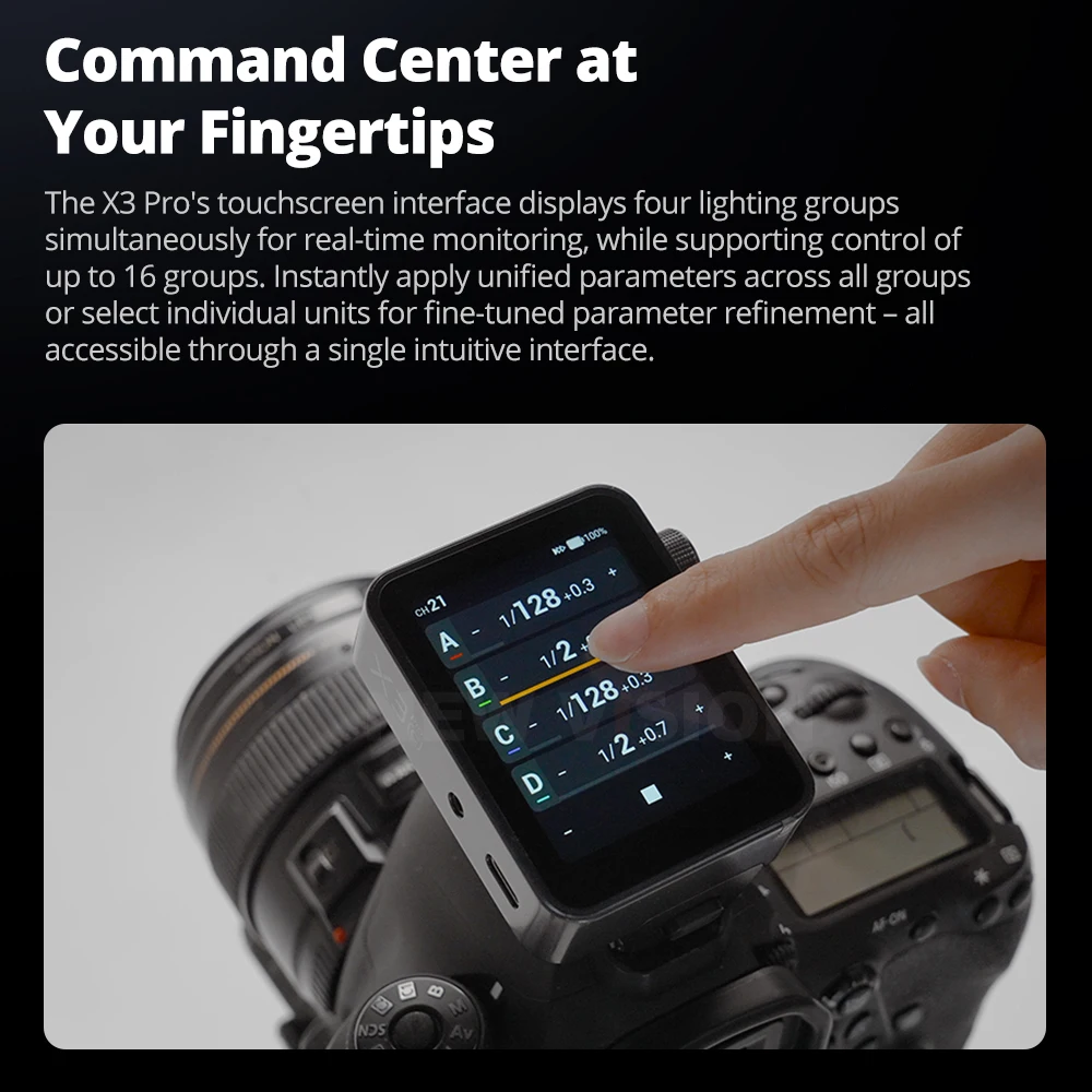 New Godox X3pro TTL HSS 2.4G Wireless Flash Trigger OLED Touch Screen Transmitter Quick Charge for Canon Nikon Sony Fujifilm view 2