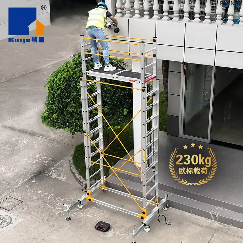 

Aluminum alloy telescopic scaffolding elevator folding mobile climbing ladder aerial work platform