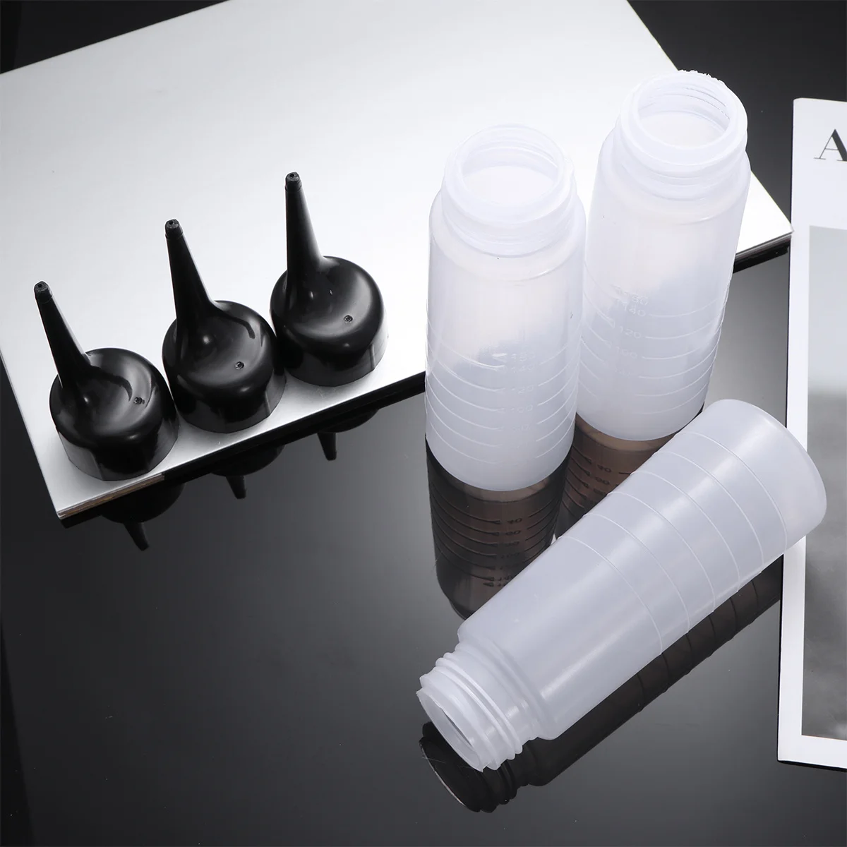 3Pcs Hair Dye Bottles Environment-Friendly Thick Plastic for Salon Household Hair Coloring Shampoo Refillable Container - Image 3