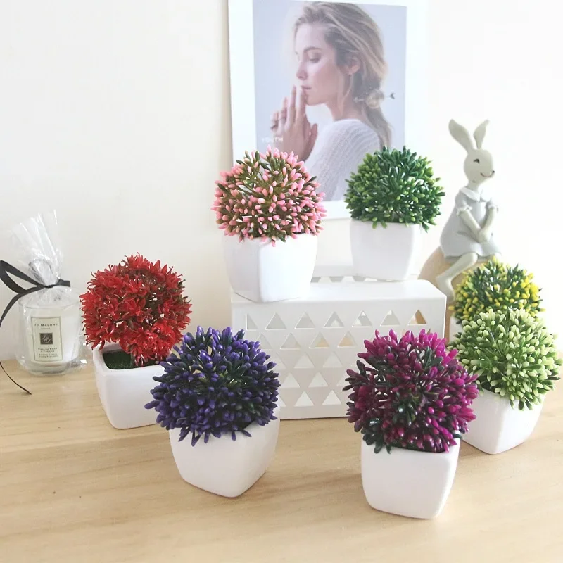 

1PC Mini Artificial Succulent Plastic Potted Plant, Office Desktop Display Rack And Bookshelf Decoration