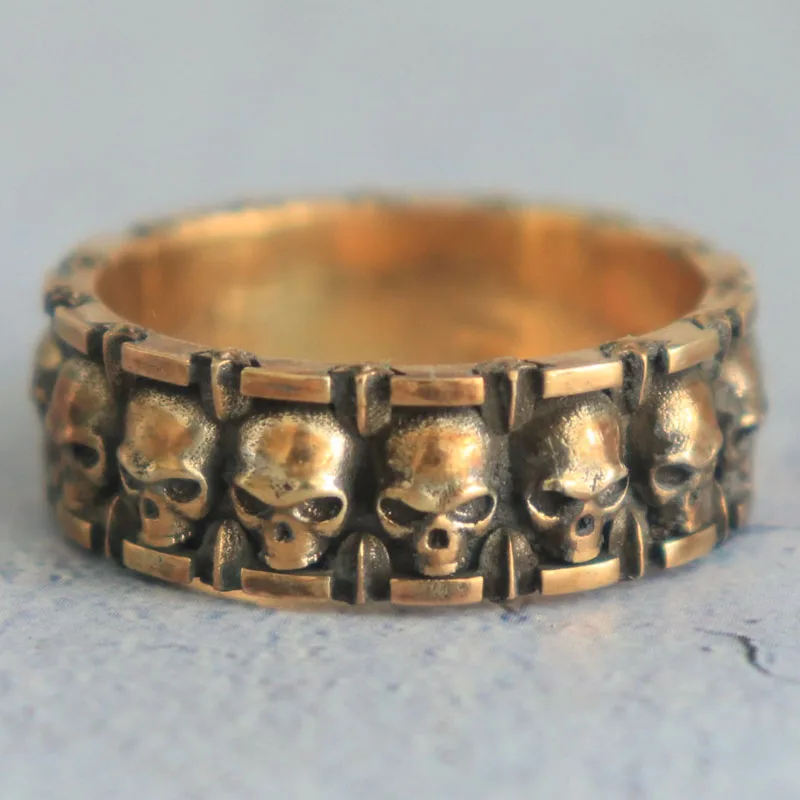 10g Ring Skulls Mens silver band biker Customized 925 Solid Sterling Silver Rings Many Sizes 8-13