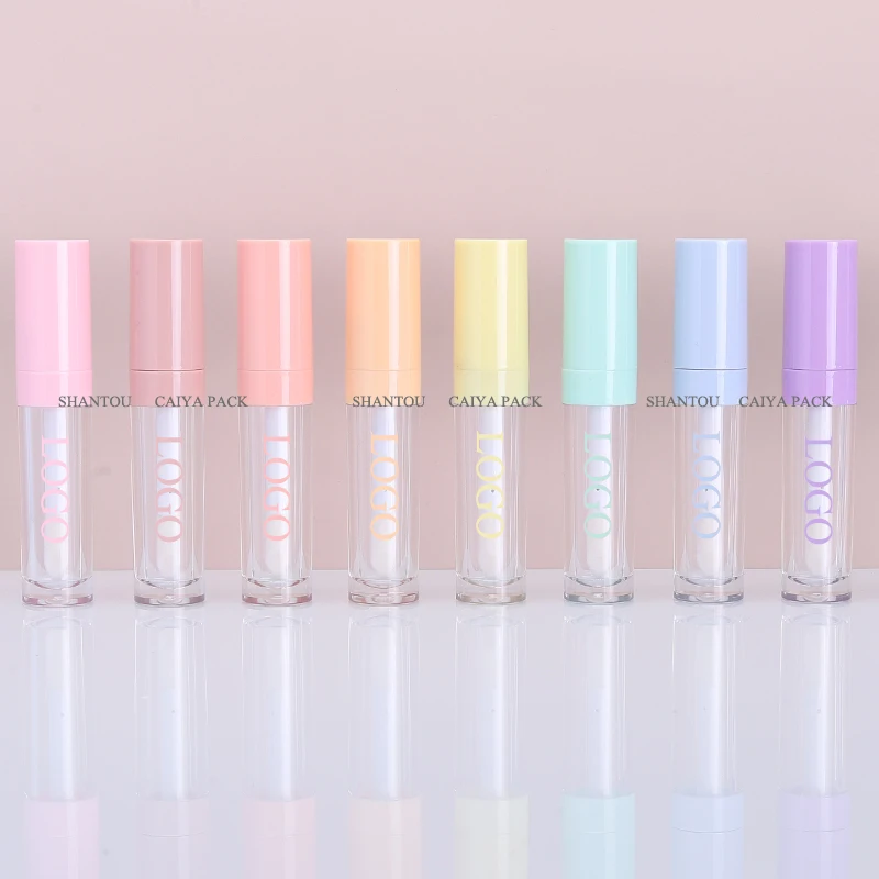 Empty pink nude big applicator wand 9ml Lip Gloss Tube Plastic Refillable Bottles Liquid Lipstick Container lipgloss Sample Vial