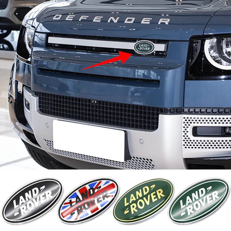 Car Front Hood Emblem Rear Trunk Badge Sticker For Land Rover Discovery Range Rover Evpque Defender Velar Freelander Sport