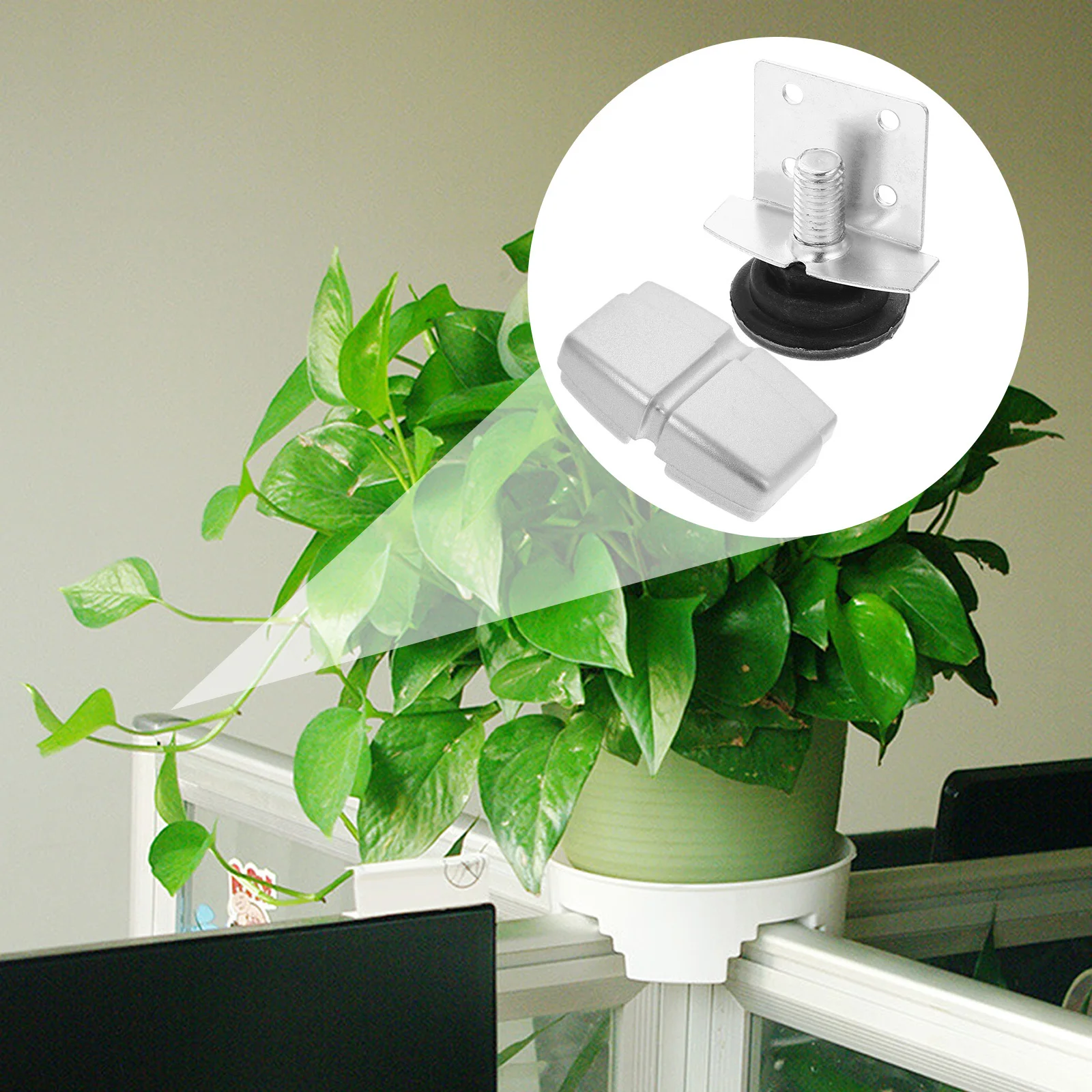 

1 set 1 Set Desk Screen Base Fixator Aluminum Alloy Fixed Foot Pads For Office Privacy Divider Workstation Hardware Accessories