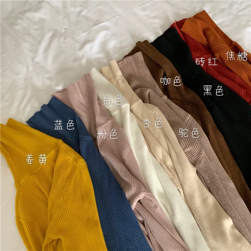 Pullovers Women Sweater 2025 Casual Autumn Spring slim-fit high-neck long-sleeved Base Shirt Sweater Knitted women's Clothing