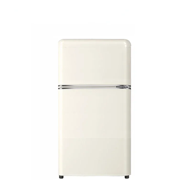 BCD-81JR Retro Mini Refrigerator With Two Doors Small Mini Refrigerator Office Apartment Freeze Storage Refrigerator