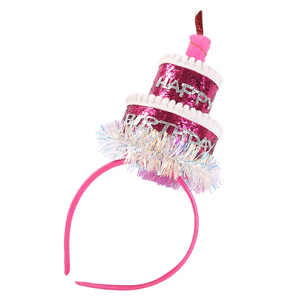 Party Headband Birthday Cake Theme Hair Hoop for Comfortable Lightweight Vibrant Design Party Favor Gift Photo
