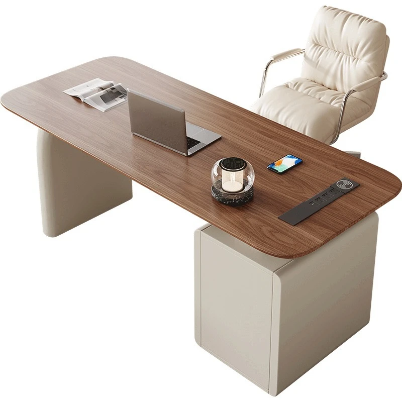 

Retro cream wind corner desk, light luxury home study computer desk