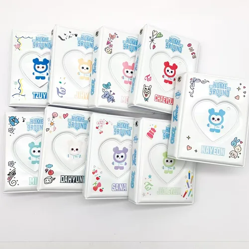 Álbum de tarjetas creativo de dibujos animados, álbum de fotos, colección de fotos, almacenamiento de tarjetas pequeñas, Kpop Nayeon Jeongyeon Momo Sana Jihyo Mina Dahyun Chaeyoung Tzuyu