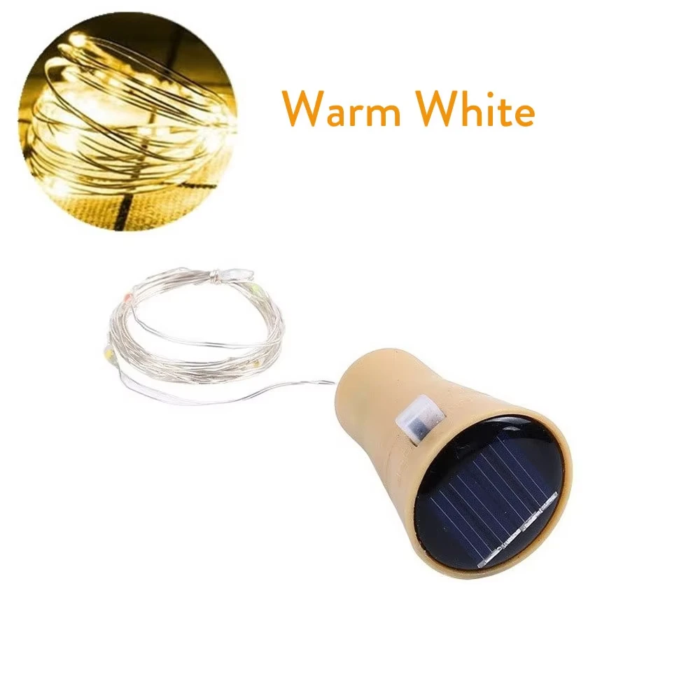 Solar 10LED 15LED 20LED Wijnfles Verlichting Kurk Vorm Kerstverlichting Guirlande Kerst Licht Koperdraad Thuis Kamer decoratie Lamp