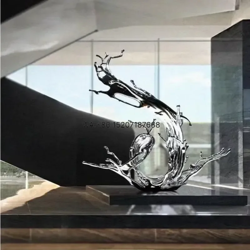 Wmwmnu Custom Stainless Steel Spoon Drift Sculpture Metal Abstract Statue for Outdoor Garden Yard Home Decoration Art Piece