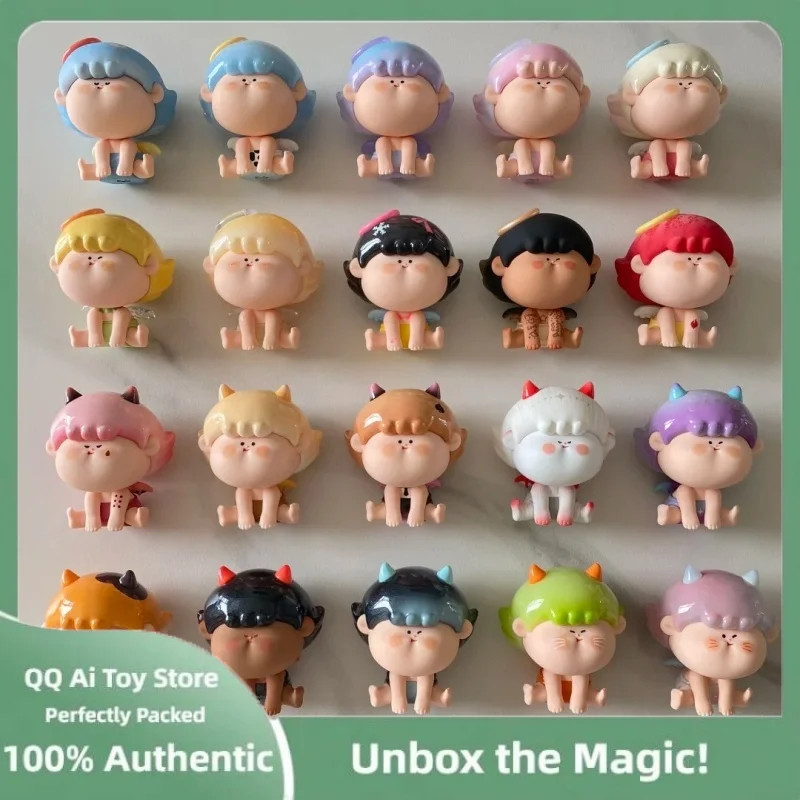 

Amlls Angel Demon Series Blind Box Cartoon Q Version Figurine Collectible Model Doll Mystery Box Desk Ornaments Surprise Gift