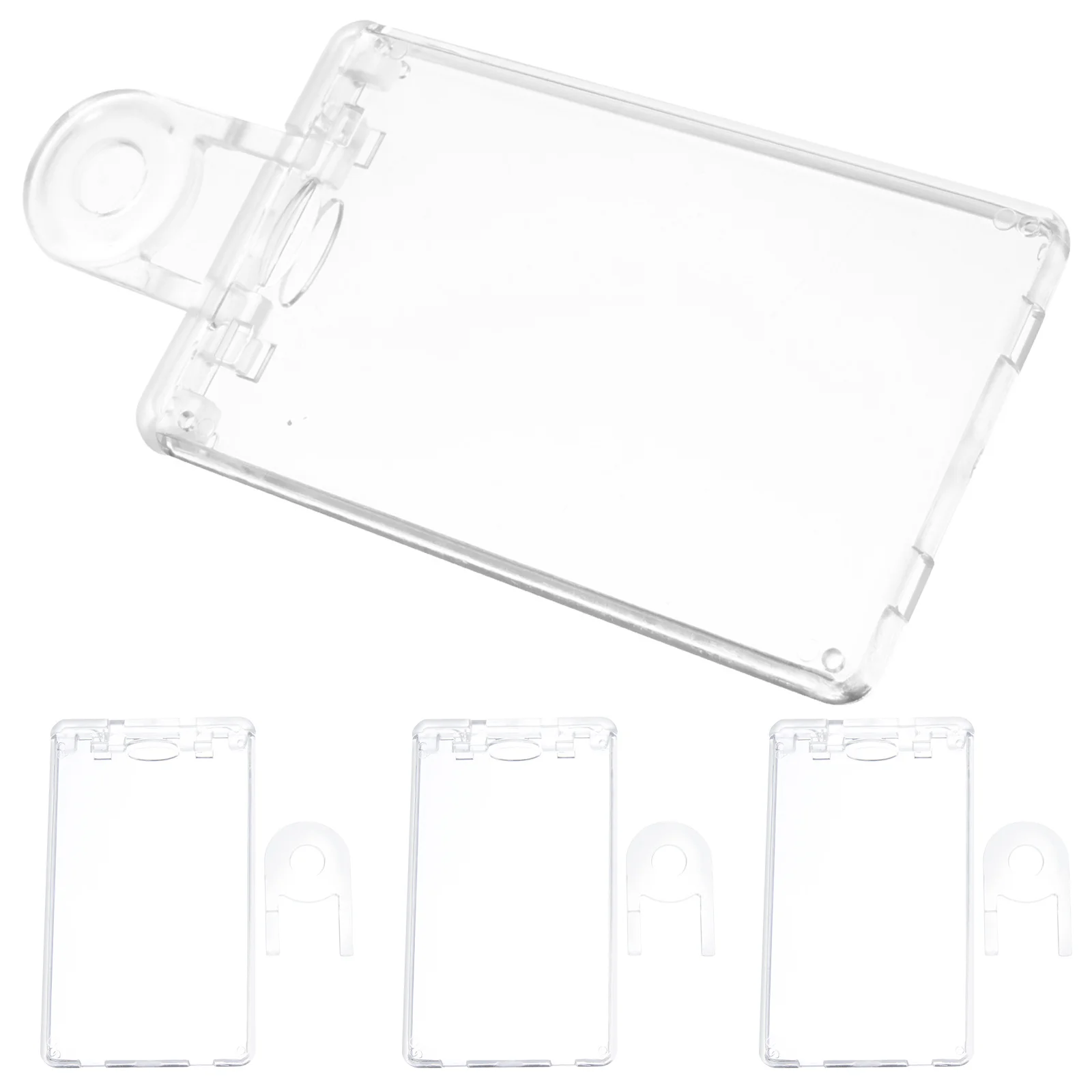

3Pcs Badge Card Holders Clear Hard Plastic Id Badge Covers Locking Id Protector for Office Work School Nurses Business Cards