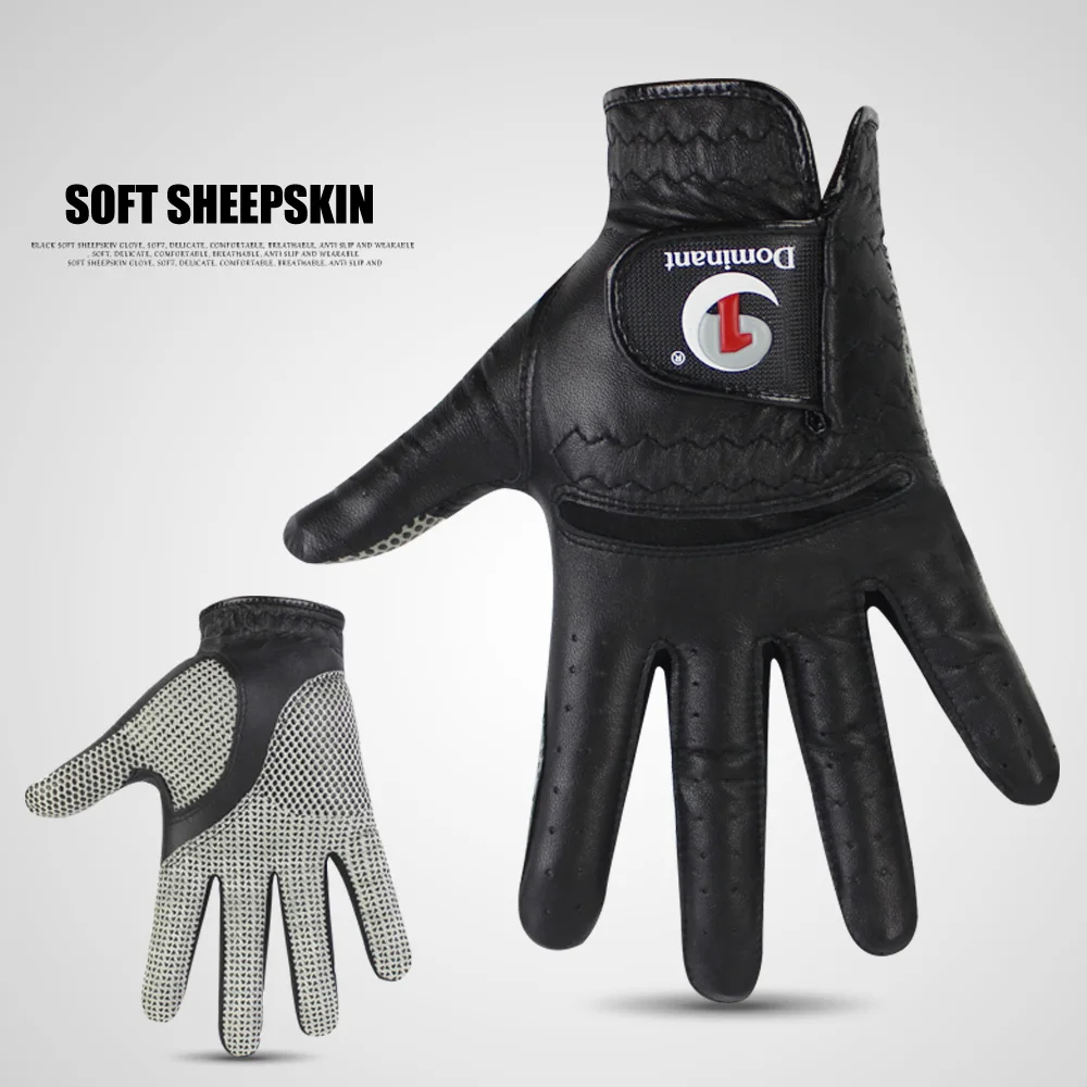 1Pair Men\'s Golf Gloves Soft Leather Sheepskin Left Right Hand Sport Grip Gloves Anti-skid Beginner Practice Golf Accessories