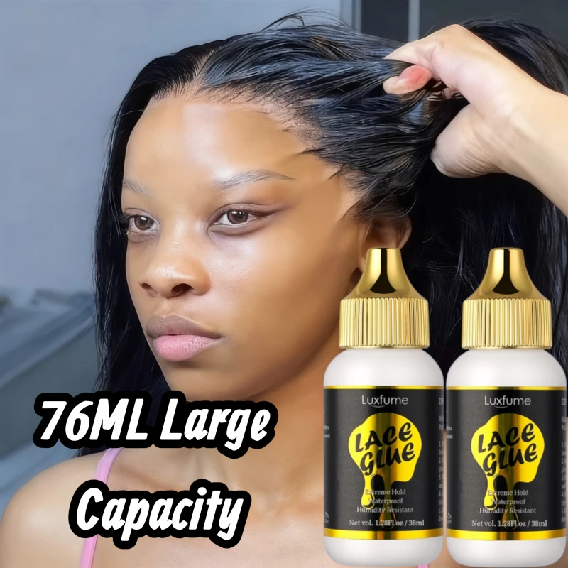 Waterproof Wig Lace Glue,Strong Hold Wig Glue Traceless,Sweat & Rain Resistant Quick Dry & Easy Removal for All Wigs &Lace Front