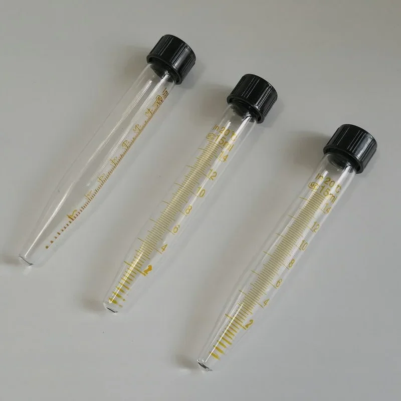 10Pcs /Lot 15ml Glass Centrifugal Tube Test with Graduation Conical Bottom