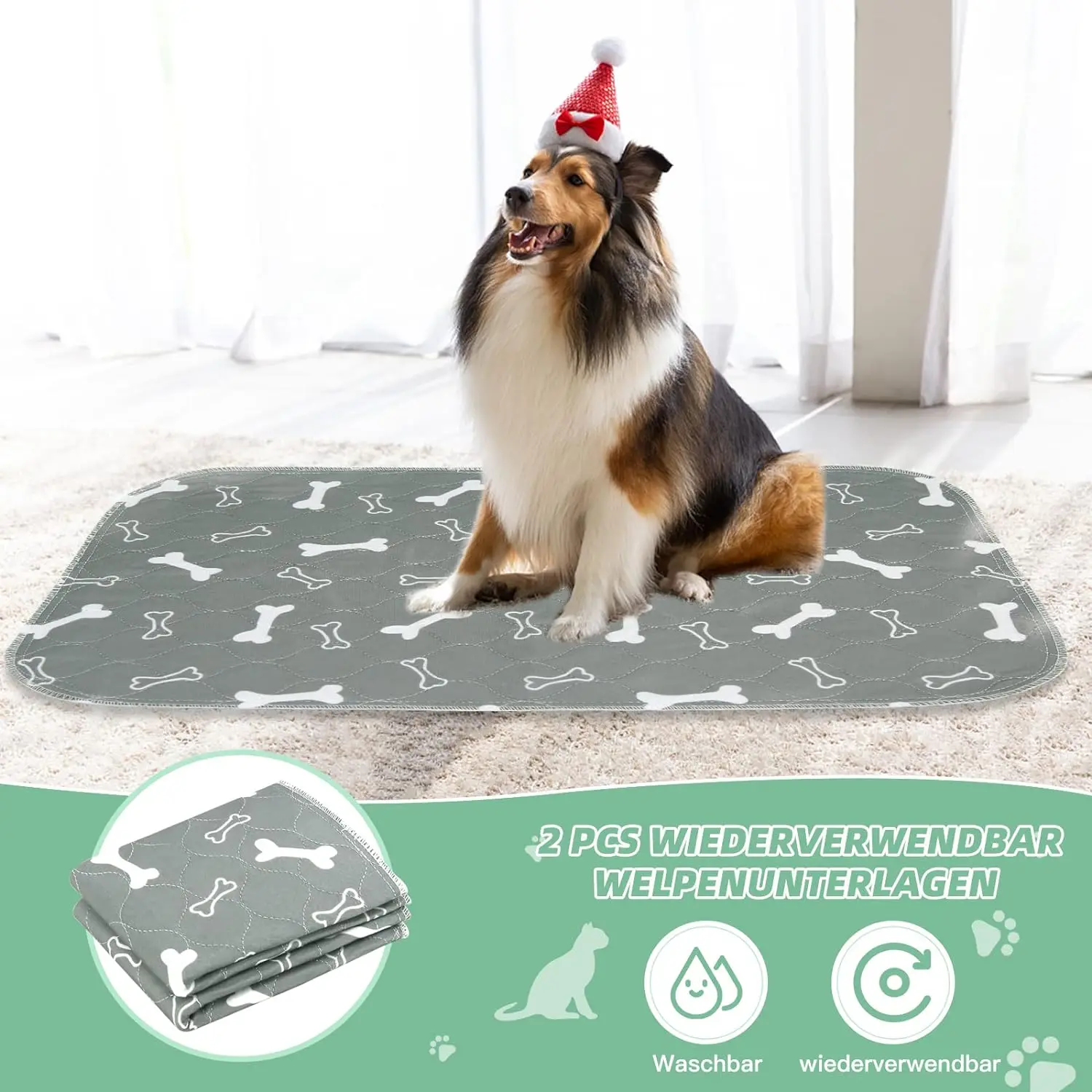 Non-Slip Pet Cotton Mat Washable Pad Diaper Mat for Dogs Cat Blanket Sofa Breathable Pet Dog Training Diaper Mat Pet Supplies