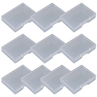 10PCS Transparent PP Plastic Box Rectangular Flat Box Stationery Storage Boxes Fishing Gear Jewelry Packaging Boxes Supplies