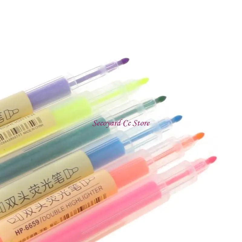 N3UC 6 Pcs Watercolor Gel Pen Highlighter Accent Maker Smooth Writing