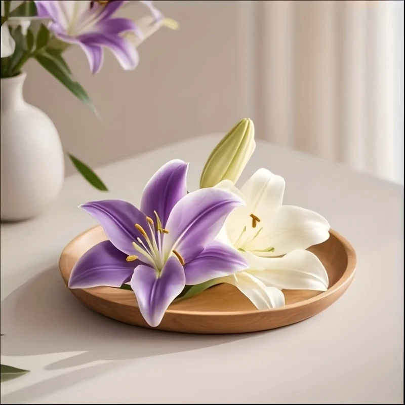 Reusable Silicone Lily Flower Candle Mold，Features an exquisite design of lily of the valley and white lilies - Irregular shapes