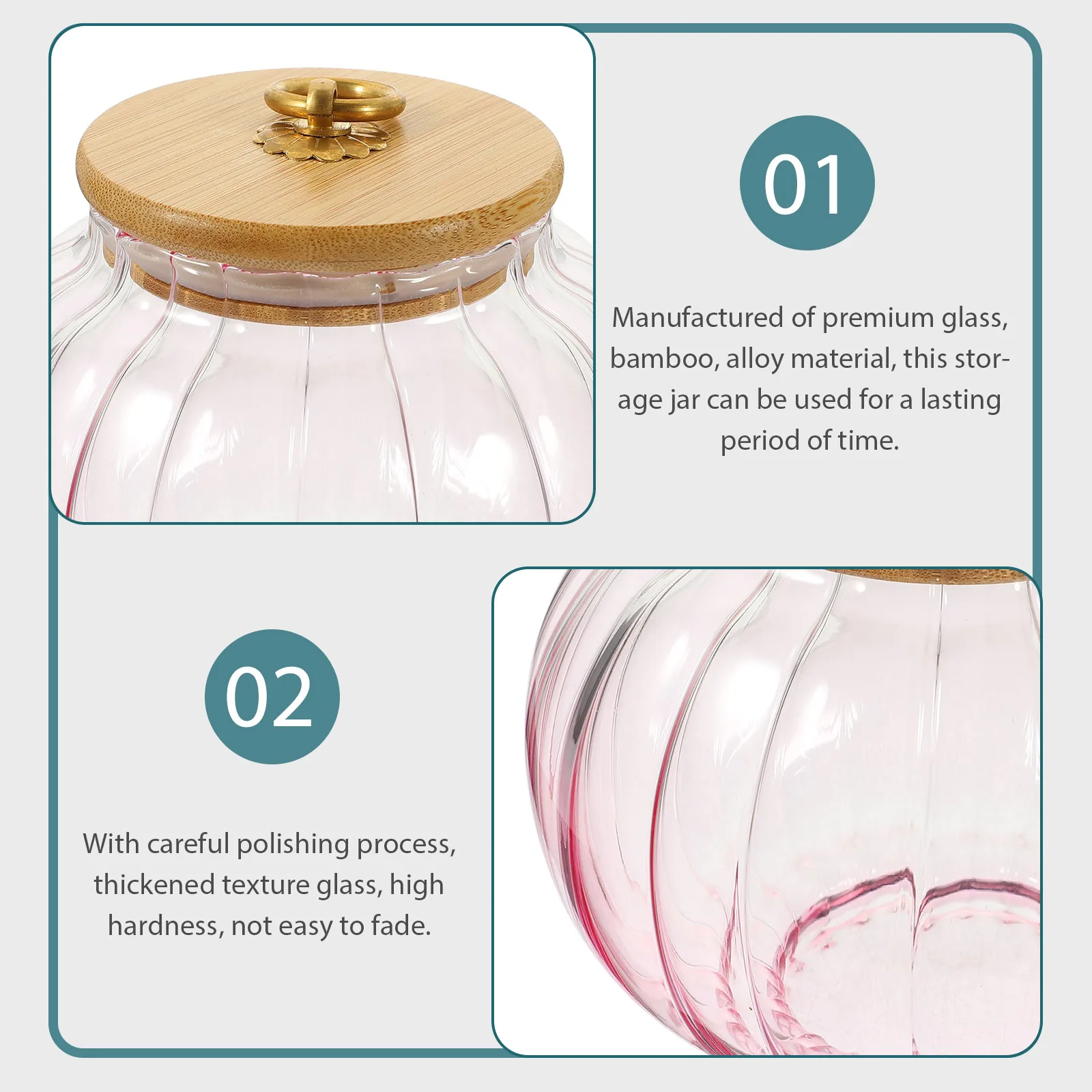 

Clear Glass Storage Jar With Lid Airtight Thickened Design For Tea Coffee Grains Household Use Decorative Diy Crafts