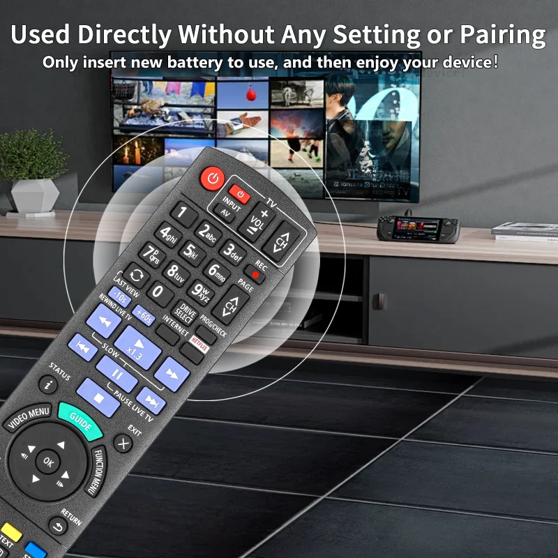 N2QAYB001077 Remote Control Compatible With Panasonic Blu-Ray Recorder Replacement Controller With Netflix Button