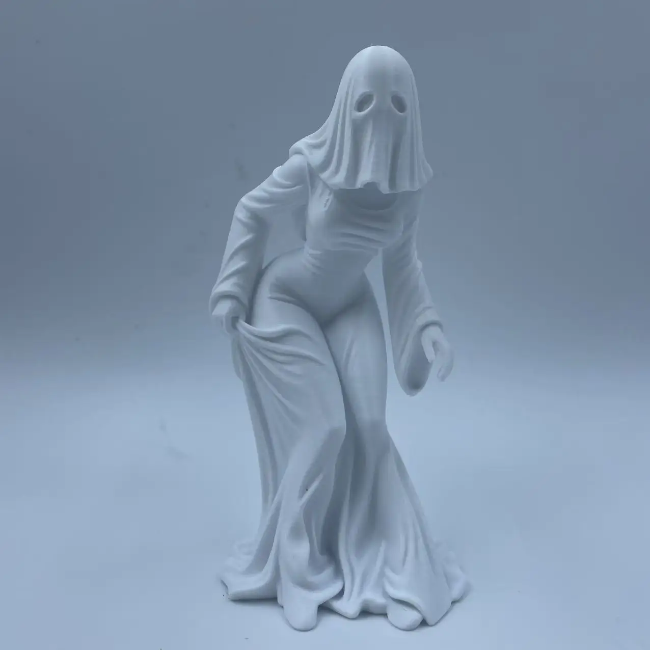 A white ghost figurine, dark style decoration, desktop home ornament, creative gift, niche collectible view 4