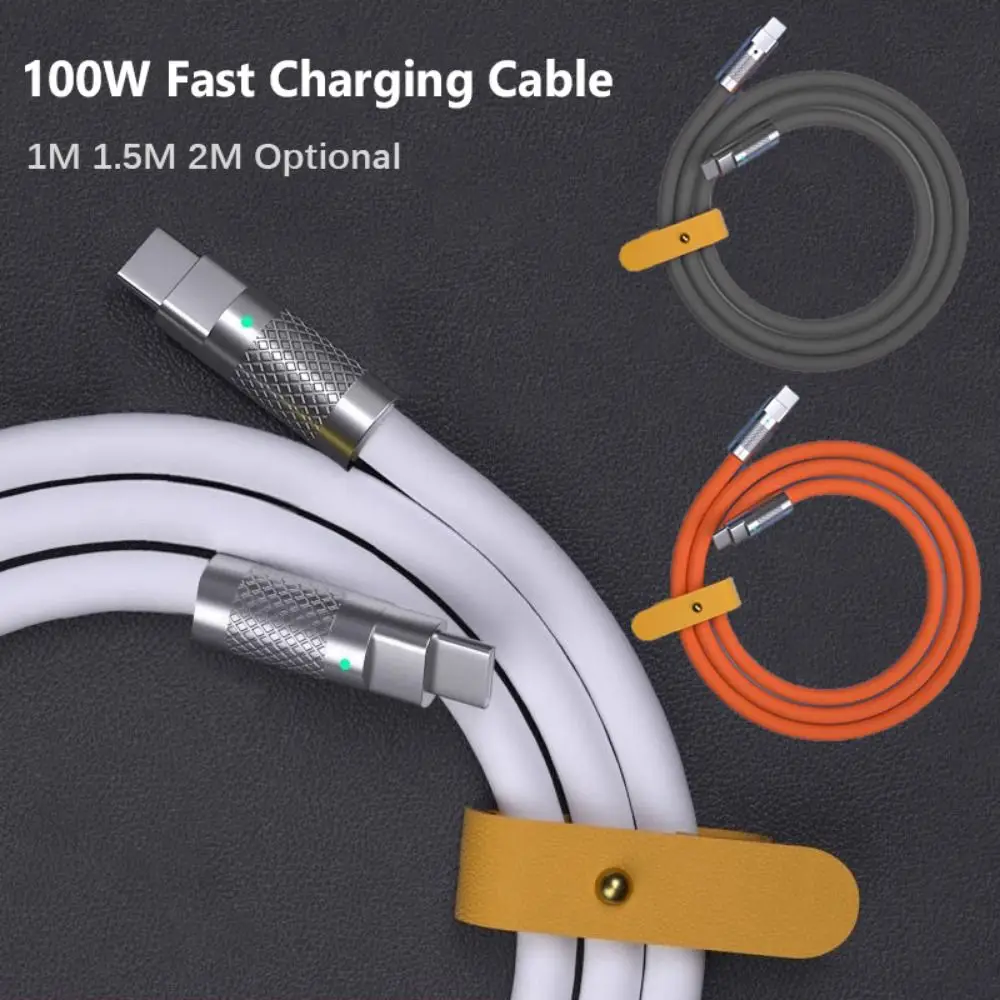100W Fast Charging Cable 1M 1.5M 2M Liquid Silicone PD Type C Cable Type-C To C Versatile Compatibility Type-C Charger Cable